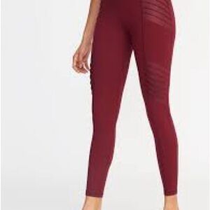 Old Navy Active High Waisted Moto Street Leggings Pants S Cranberry Go Dry